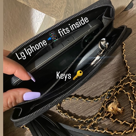 ⚜️💋Chanel Timeless WOC Pearl Crush Crossbody Chain Black / Gold Tone - Picture 7 of 15